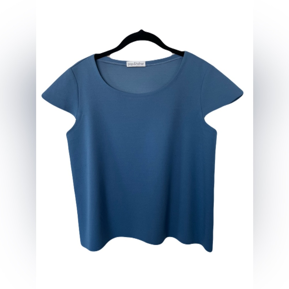 💙 EUC POPI & HAFNER Cropped Cap Sleeve Blouse | Likely Women’s Medium